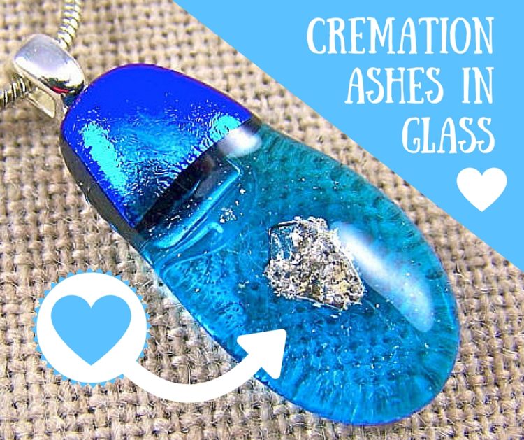 Heart in a Tear Stained Glass Memorial Pendant Cremation Ashes Jewelry